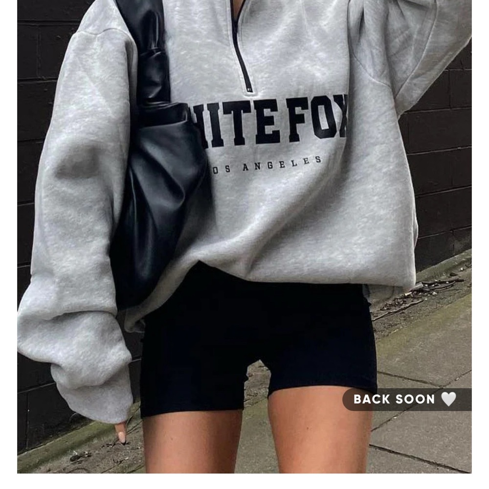 White Fox Boutique Light Gray Zip Sweater